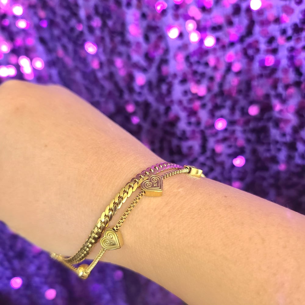 Image of "Hlub" Double Layered Bracelet - 18K Gold Plated, Hypoallergenic