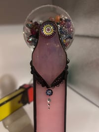 Image 2 of Retroscope: Handmade 10" Stained Glass Kaleidoscope-pink