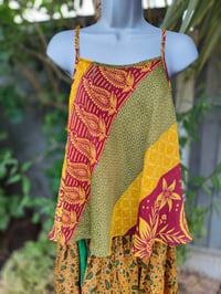 Image 6 of Kimono and cami set -yellow green red