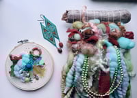 Image 2 of Teal & Copper Fiber Art Pack | Weaving, Earrings & Embroidery Set