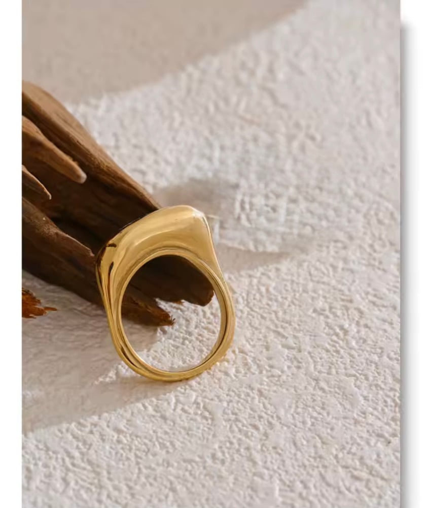 Image of SELENE 18ct Gold Plated Curve Ring