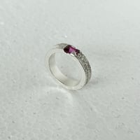 Image 5 of Sandcast Pink Sterling Sapphire Ring