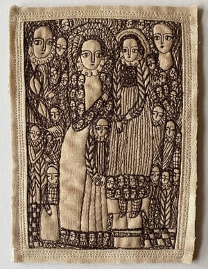 Image of Untitled - larger embroidery artwork in sepia