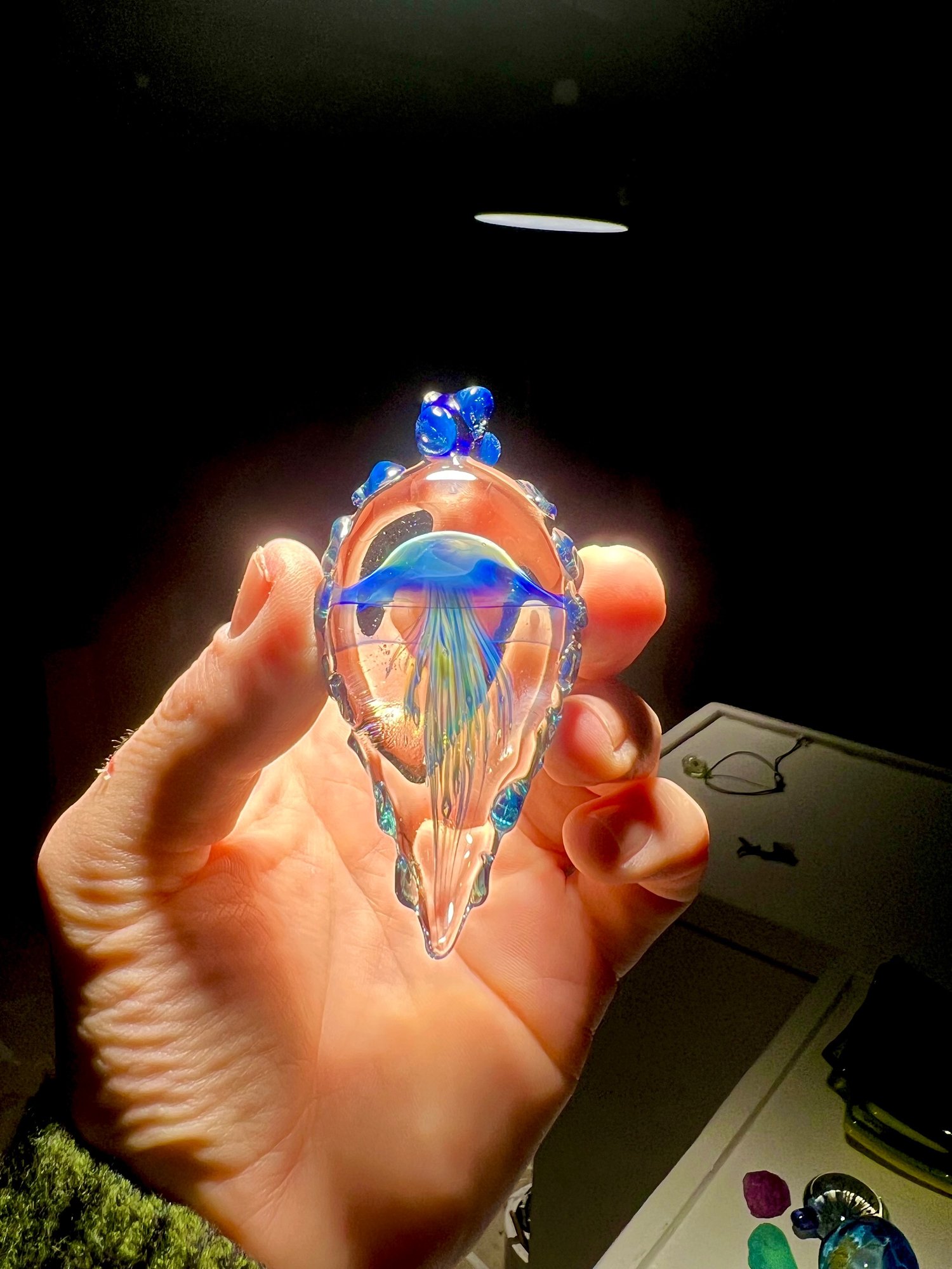 Image of Blue moon jellyfish pendant 