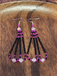 Pink Bugle earrings