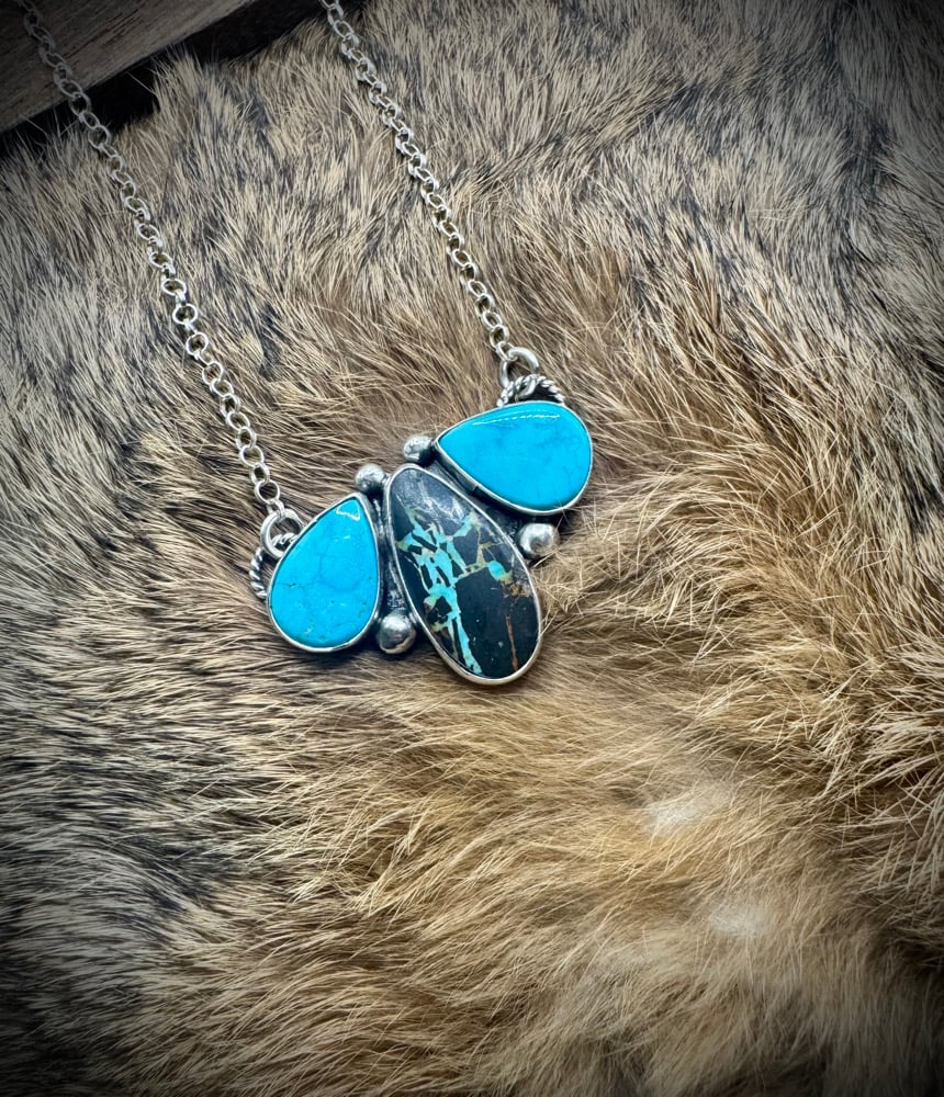 Image of Blackjack & Kingman Water Web Turquoise Necklace