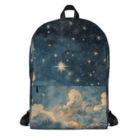 Image 1 of Celestial Night Sky Stars and Clouds Painting Backpack