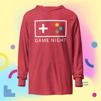 Image 4 of Game Night Hooded Long-Sleeve T-shirt