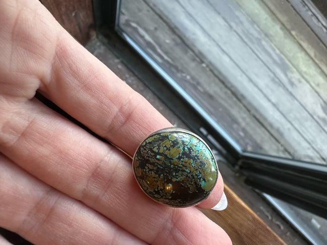 70s turquoise and silver ring 