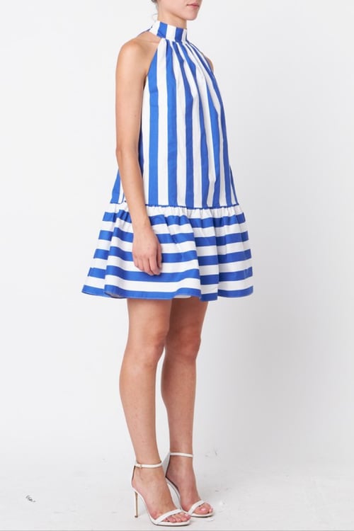 Image of Striped Halter Dress