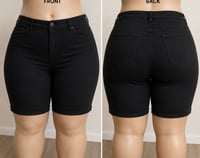 Image 2 of New Sz 22W Universal Threads Black denim shorts #1117*1.2