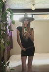sky blue LARGE deadstock cotton early 2000's raw edge Kate Moss tank dress