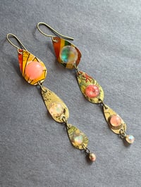 Image 3 of Long tin drop earrings