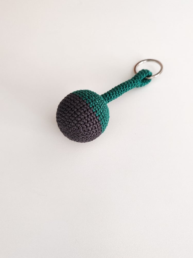 Image of Crochet Keychain in green and grey