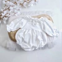 Image 1 of Boho newborn girls bodysuit | Bethany | white | photoshooting clothes