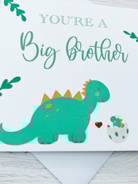 Image 2 of You’re a Big Brother Handmade Card - Special Dinosaur Card for New Big Brothers