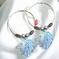 Detroit Lions Hoops Earrings A