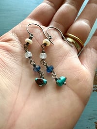 Image 8 of turquoise nugget and iolite dangle earrings
