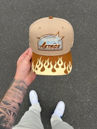 Image 2 of  SKY BLUE BRIM NEUTRAL TONE HOUSTON ASTROS CUSTOM FITTED CAPl