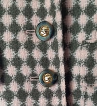 Image 4 of Vtg Loretta Bloom Blazer Jacket Pink/Brown Wool Blend Harlequin Pattern UK 16