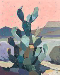 Image 1 of Cactus 4 - 8x10" Acrylic On Wood Panel