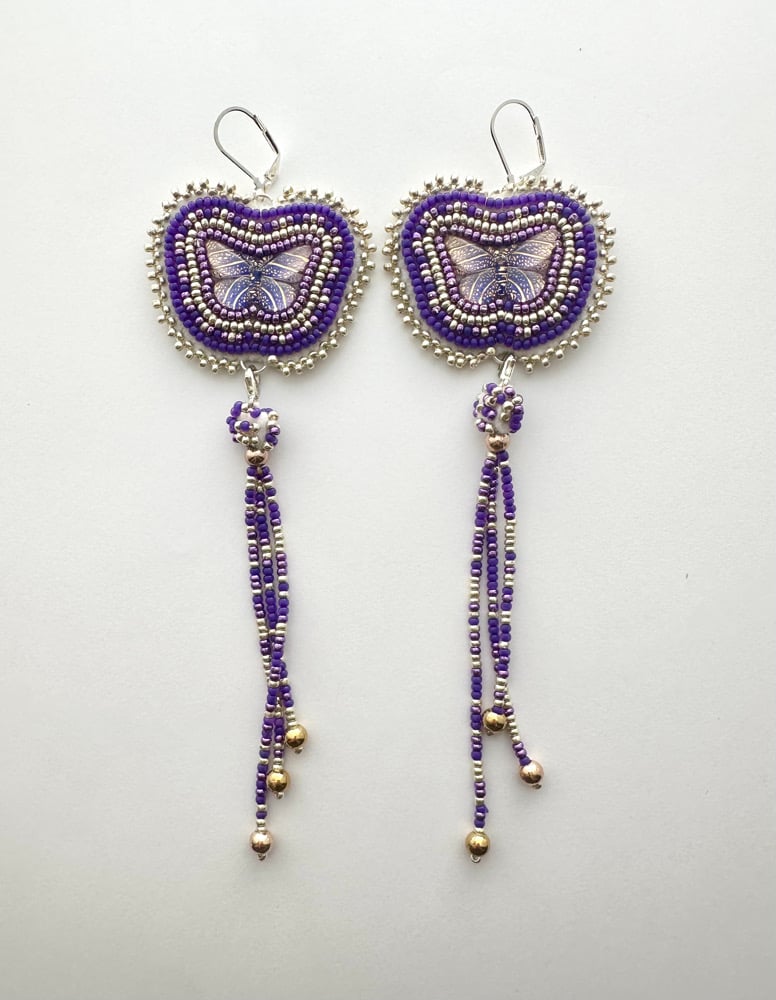 Image of Purple Butterfly Earrings