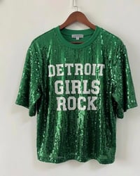 Image 5 of Sequin Jersey Cropped Shirt (Variety of Colors) One Size Fits Most Ships within 10 b. days