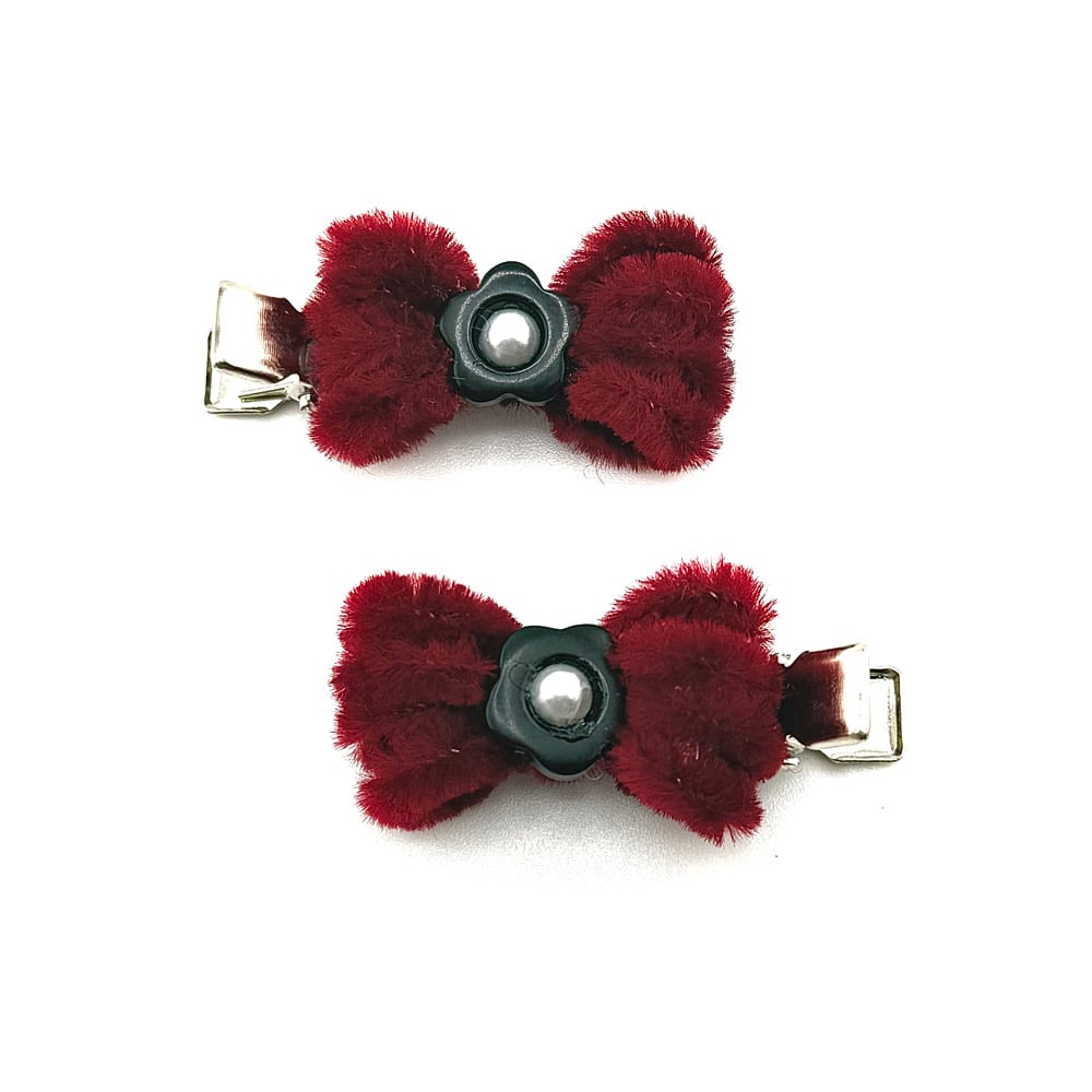 Image of Baby Fuzzy Bow Clips