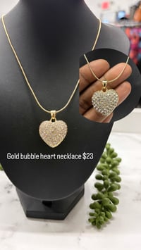 Image 1 of Gold bubble heart necklace 