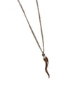 MEDIUM vintage sterling silver Italian cornicello good luck horn