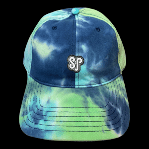 Image of S&P-“O.G. Logo” PatchWork Washed 6-Panel StrapBack Cap (Tie-Dye Aqua)