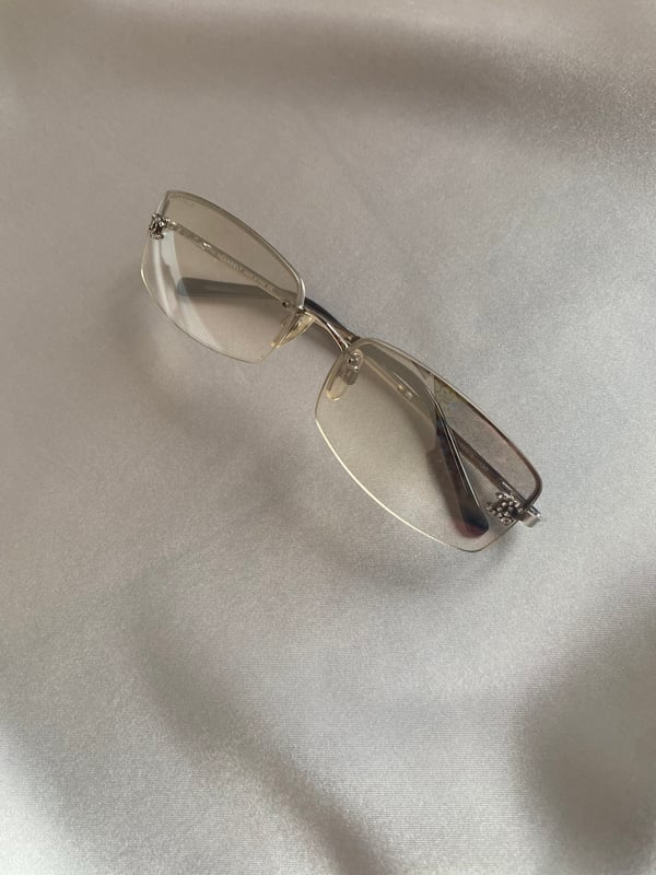 Image of Chanel Small Lens Diamanté Clear Sunglasses
