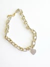 GOLD & SILVER CHAIN WITH CZ HEART