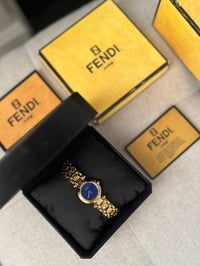 Image 2 of AUTHENTIC * RARE Vintage Fendi Blue Dial 18k Gold - With original box🌟