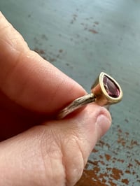 Image 4 of pink spinel ring with sterling silver twig band . size 5.25