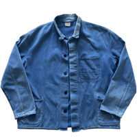Image 1 of BLEU DE TRAVAIL FRANÇAIS HERRINGBONE 1980 OG (L)