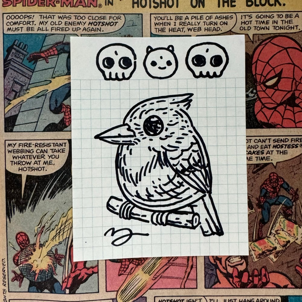 Image of Fat Bird Sharpie Sketch #102