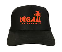 Image 3 of Peach Palm Trucker Hats (Black)