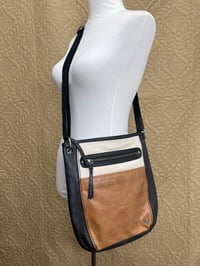 Image 1 of THE SAK genuine leather tri color block crossbody bag 