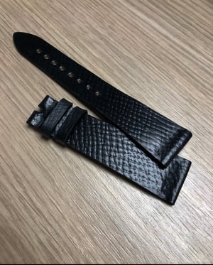 Image of Limited Edition Black Russian grain Unlined Horween Shell Cordovan Watch Strap