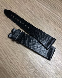 Image 2 of Limited Edition Black Russian grain Unlined Horween Shell Cordovan Watch Strap