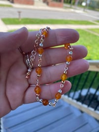 Image 2 of Orange Agate Tri-metal bracelet