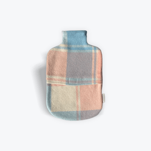 Image of Hot Water Bottle Cover - Pale Pink, Blue and Cream