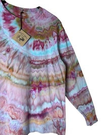 Image 4 of S Unisex Adult Soft Long Sleeve Tee in Muted Agate Ice Dye