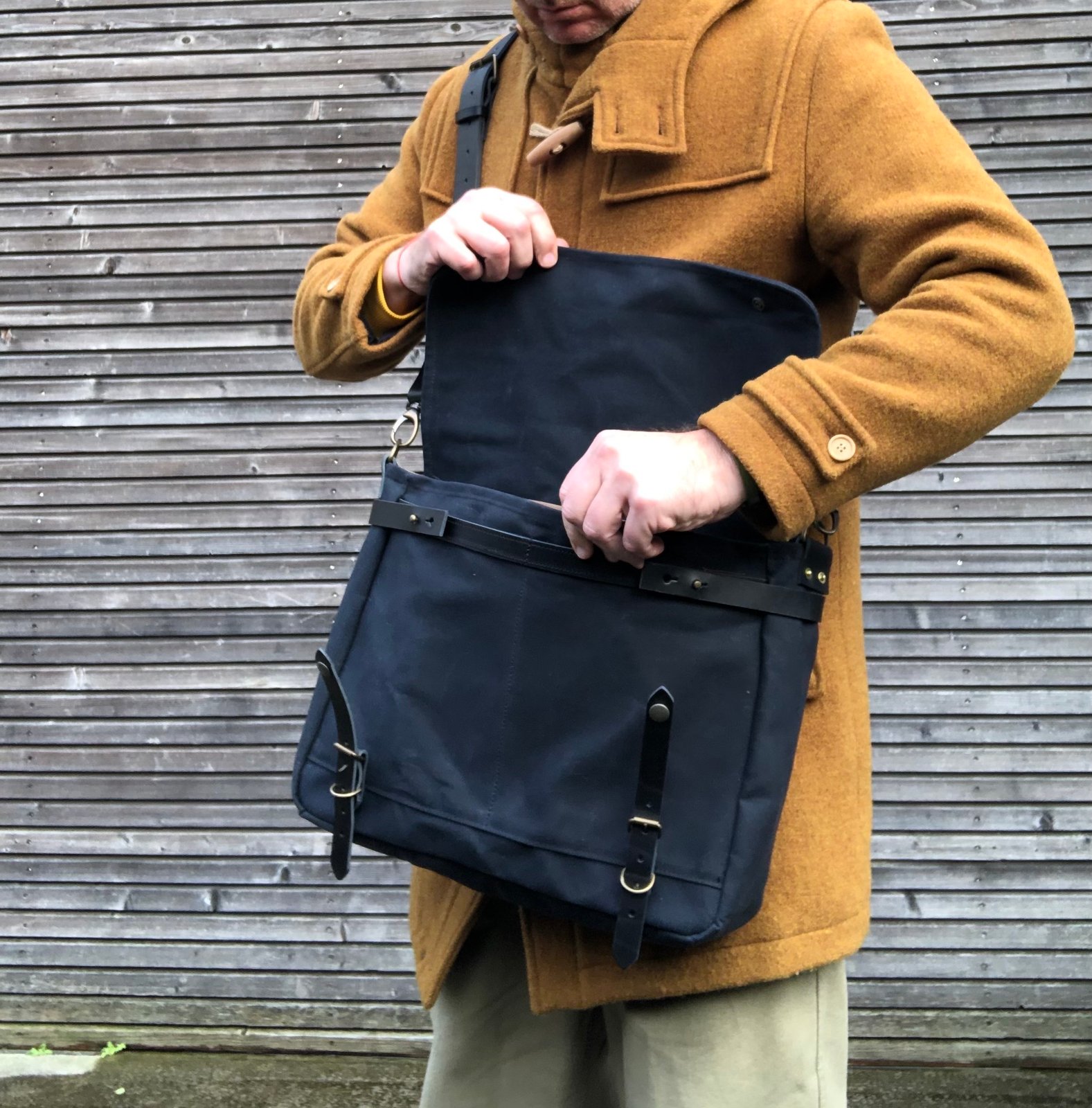 Black buy Canvas Satchel