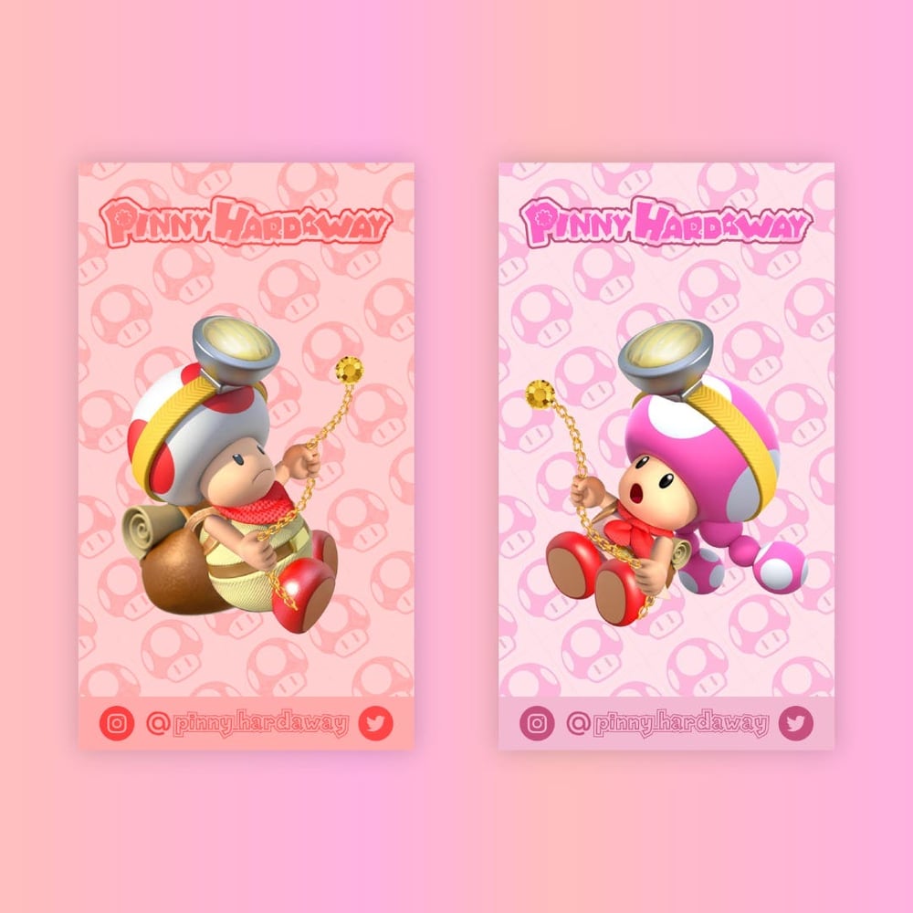 Image of Captain Toad & Toadette chain pins