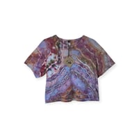 Image 1 of XS Crop Tee in Warm Geode Ice Dye
