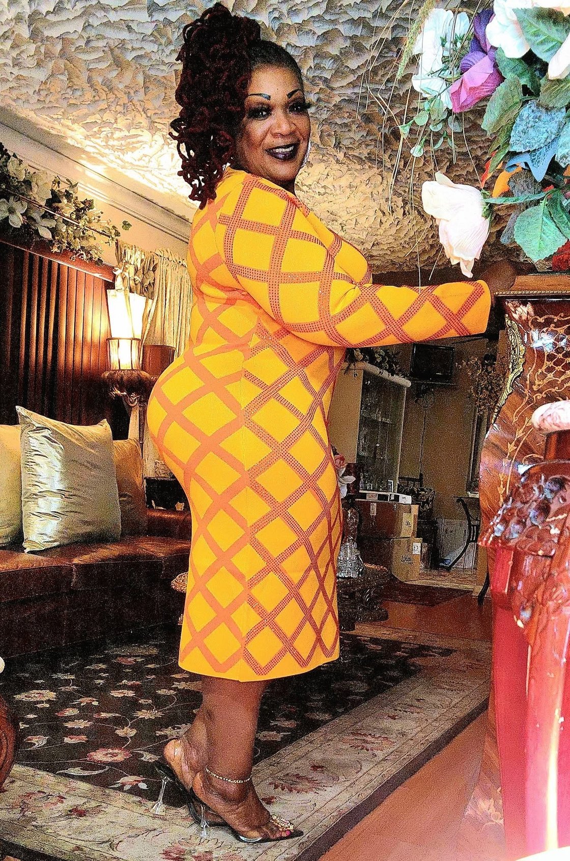 Image of Crystal and knitt dress 1