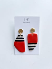 Paire de boucles d'oreilles céramique DISTA orange sanguine