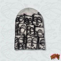 Image 4 of [MNGO.S] All overprint Knit Beanie - BLACK V2